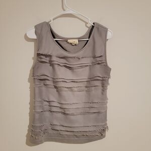 Redbird Womens Layered Shirt Size Small S Gray Sleeveless Blouse